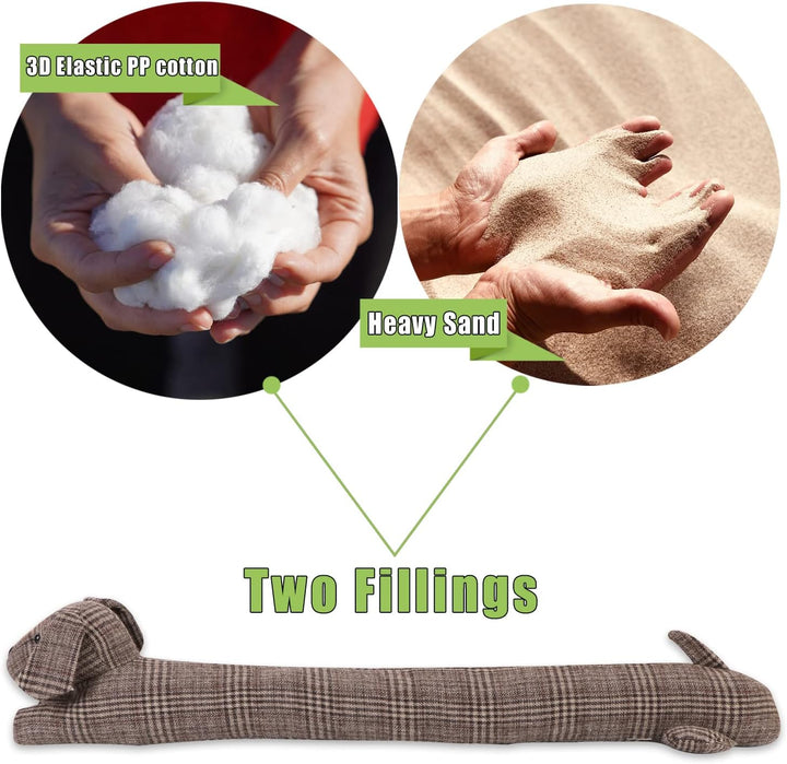 Zugluftstopper für Hunde unter der Tür, strapazierfähig, 1.4 kg, 86.4 cm, dekorativer Stoff, Tür-Zug