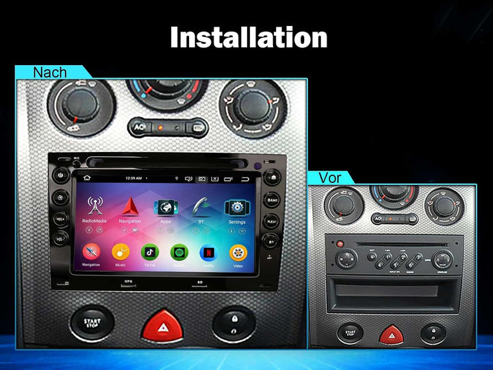 Erisin Android 16 Autoradio Bluetooth GPS Navigation für Renault Megane 2