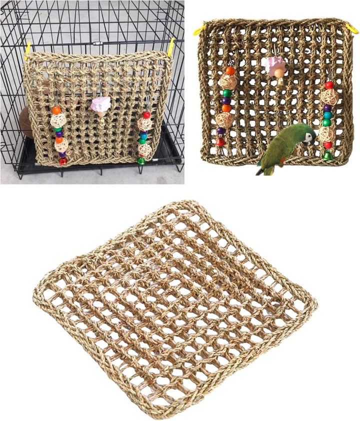 Vogel Kauspielzeug Aus Seegras, Gewebtes Kletternetz für Lovebird, Kakadu,