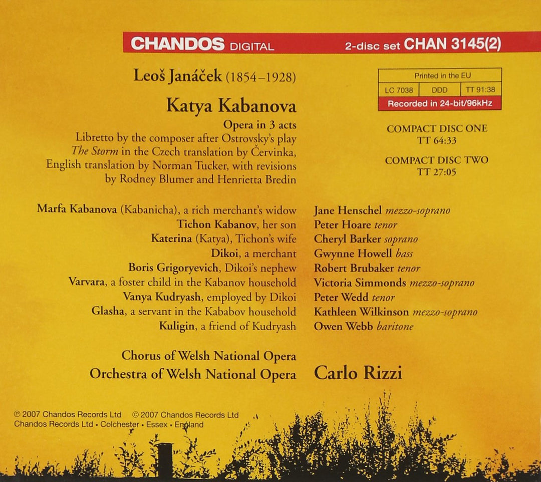 Janacek: Katya Kabanova (in Englisch), Audio-CD