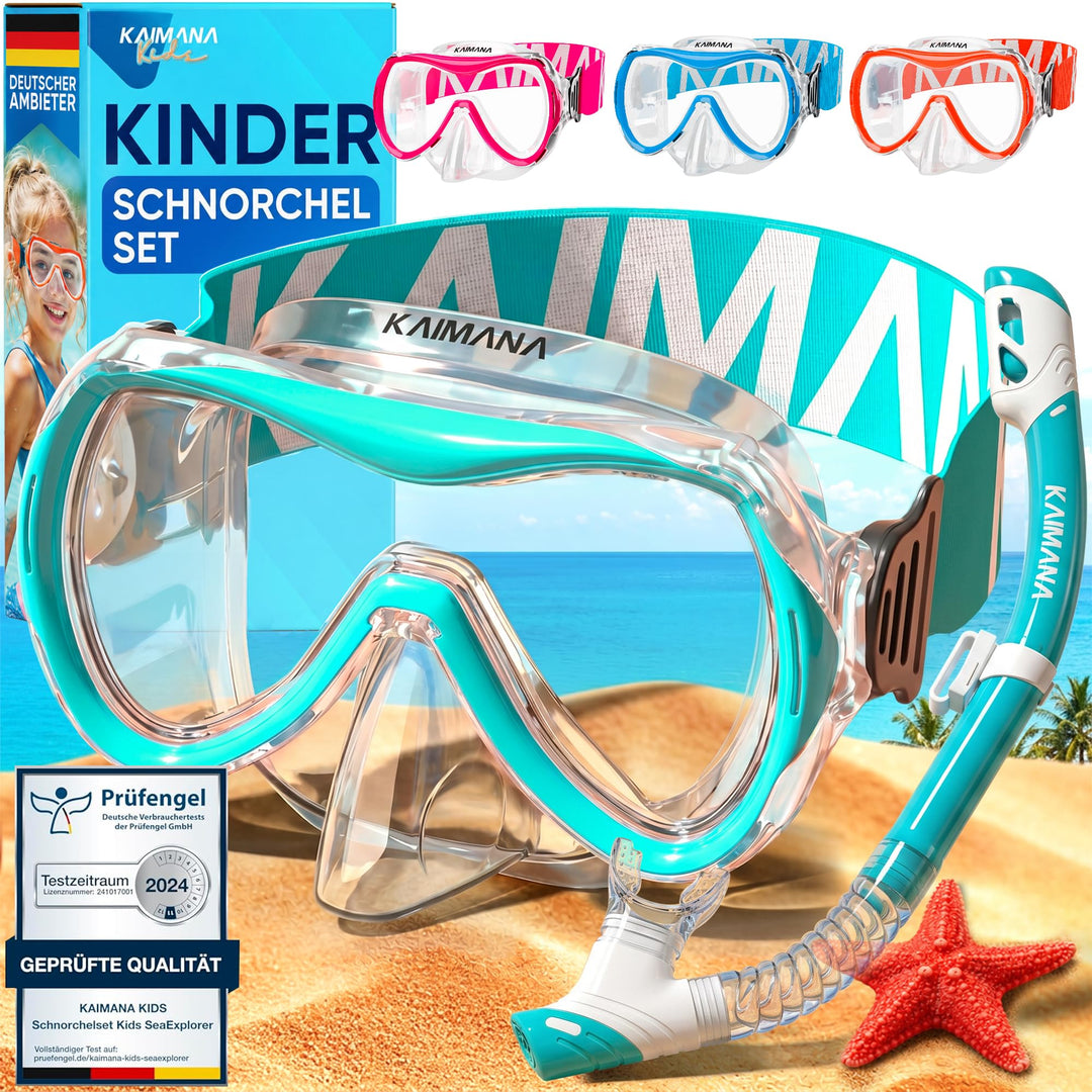 Das Neue KAIMANA® SeaExplorer Schnorchelset Kinder + Tragetasche, Taucherbrille mit Schnorchel, Tauc