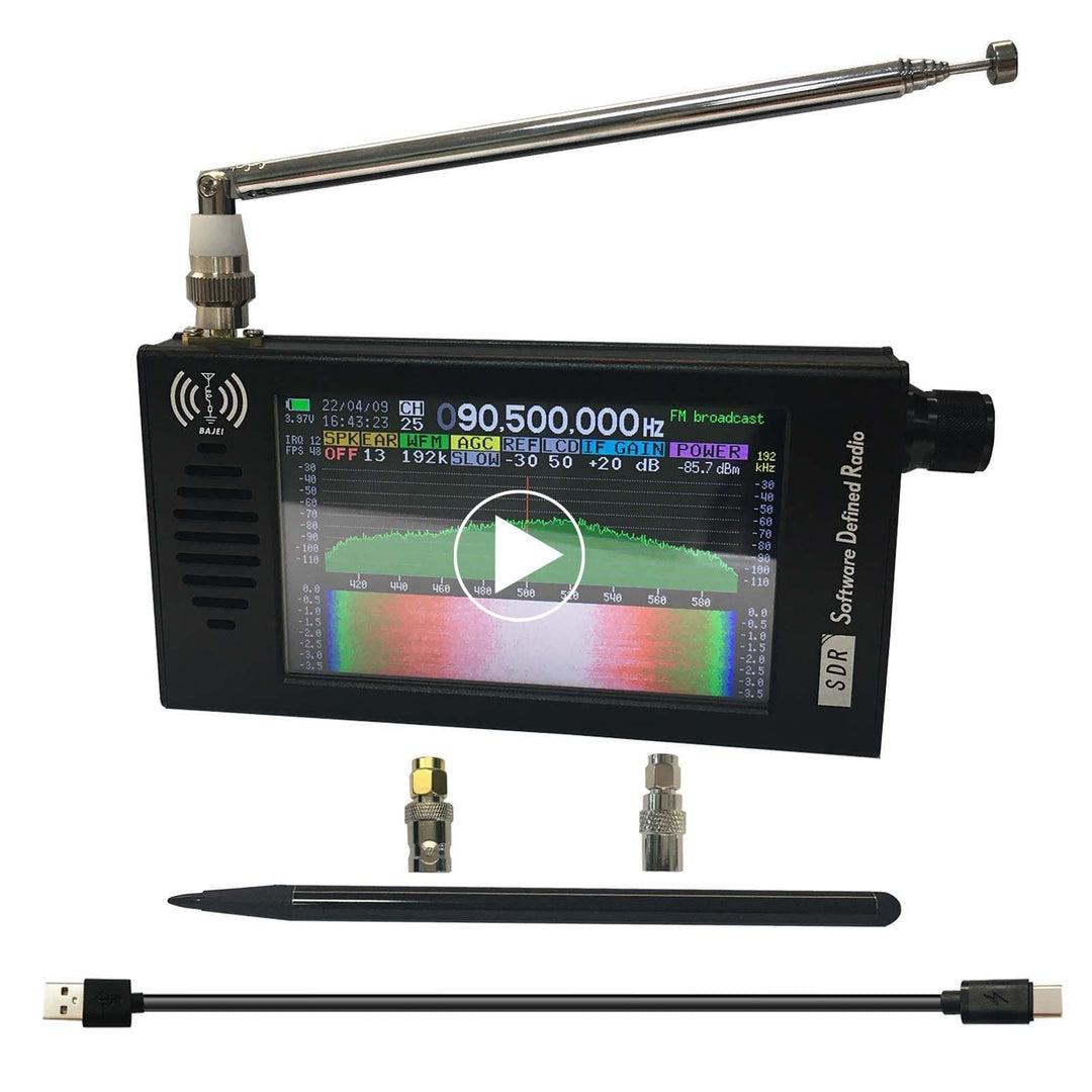 Full-Bands DSP SDR Radio Receiver 4.3” IPS Screen FM/AM/LSB/USB/CW, 192kHz Spectrum Rechargeable 500