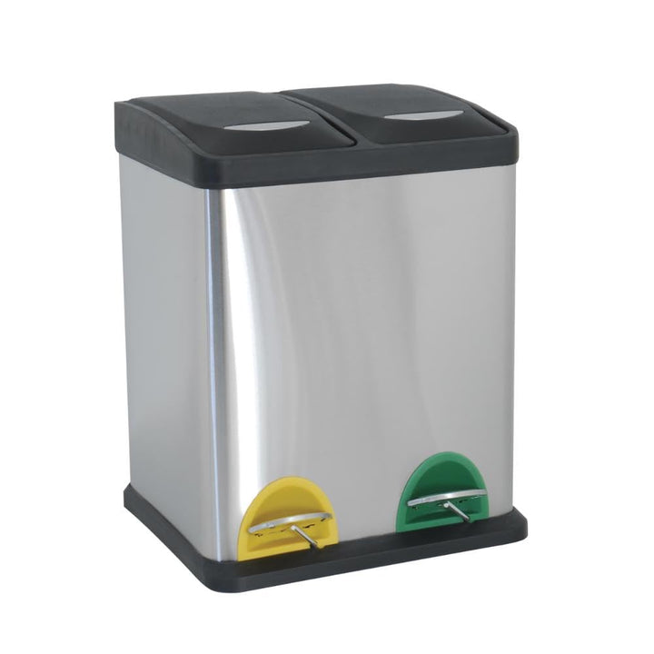 MSV Mülleimer Mülltrennsystem 16 L (2x8 Liter) mit Inneneimer grosse Abfallbehälter Abfalleimer Tret