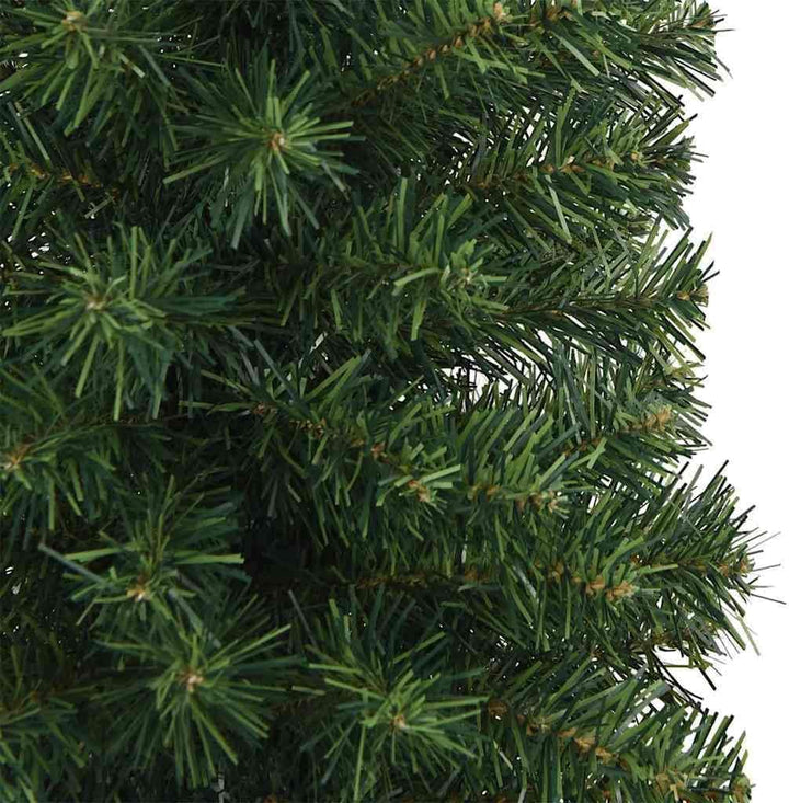 vidaXL Schlanker Weihnachtsbaum mit 300 LEDs Grün 210 cm, Gr&amp;