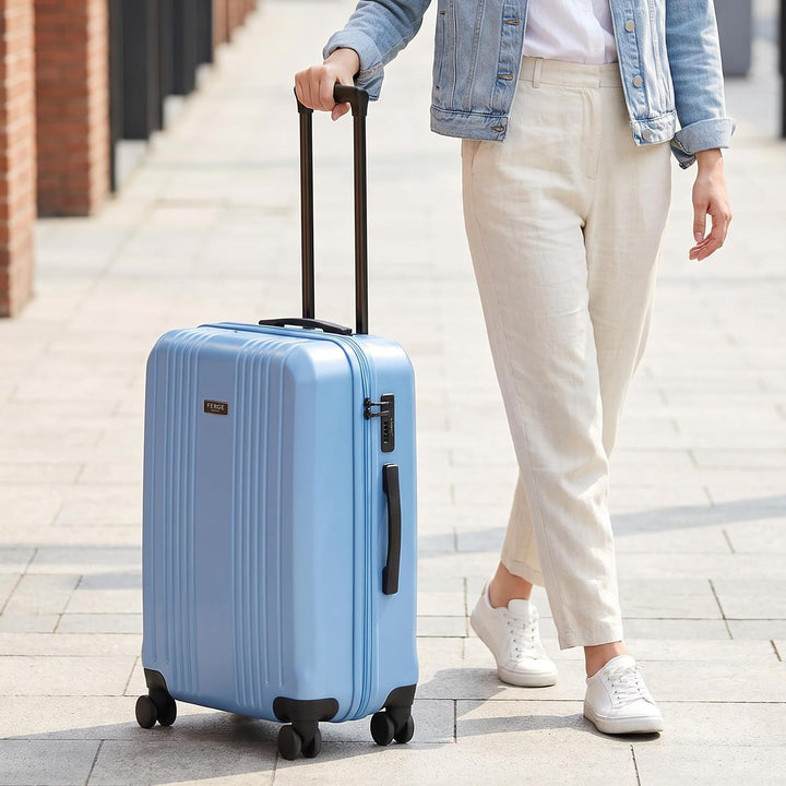 FERGÉ 3er Kofferset Hartschale Gepäckset mit 4 Doppelrollen &amp; TSA Schloss Sky-blue, Sky-blue