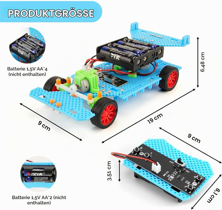 Ferngesteuertes Auto, Experimente Technik Bausatz für Kinder ab 9 10 11 12, Wissenschaft Kinder Bauk
