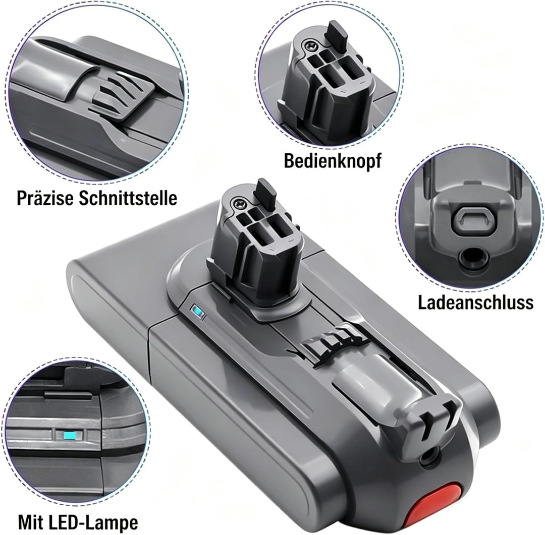 V11 SV17 SV15 Akku für Dyson, 3950mAh 25.2V V11 Ersatz Click-in Akku, kompatibel mit SV15/SV17/Absol