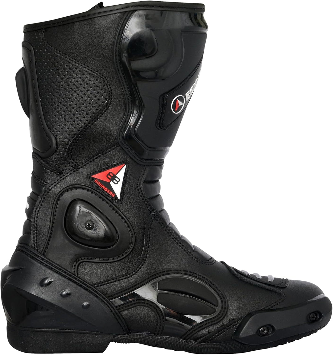 Bohmberg Spartans Motorradstiefel Herren-ergonomisch-leicht, Motorradschuhe aus echtem Leder mit auf