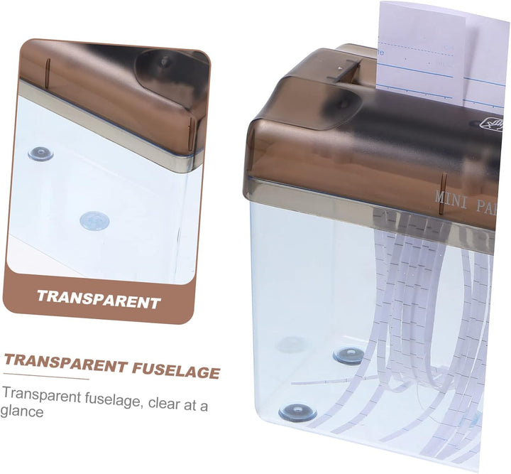 STOBOK Kleiner Aktenvernichter A4 Handkurbel Manueller Papierschneider aus Abs Tragbar mit Abfallbeh