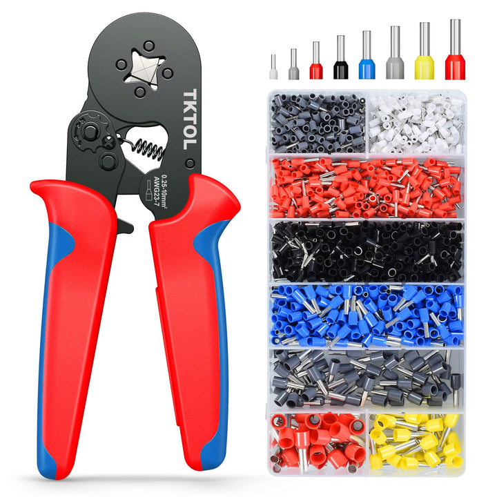 Crimpzange Aderendhülsen Set - TKTOL® Aderendhülsenzange mit 1200 Stück Aderendhülsen Tool Kit für 0