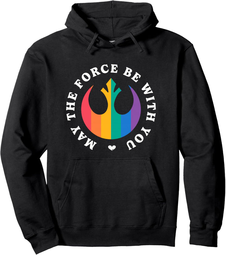 Star Wars Pride Rainbow Rebel Logo May The Force Be With You Pullover Hoodie