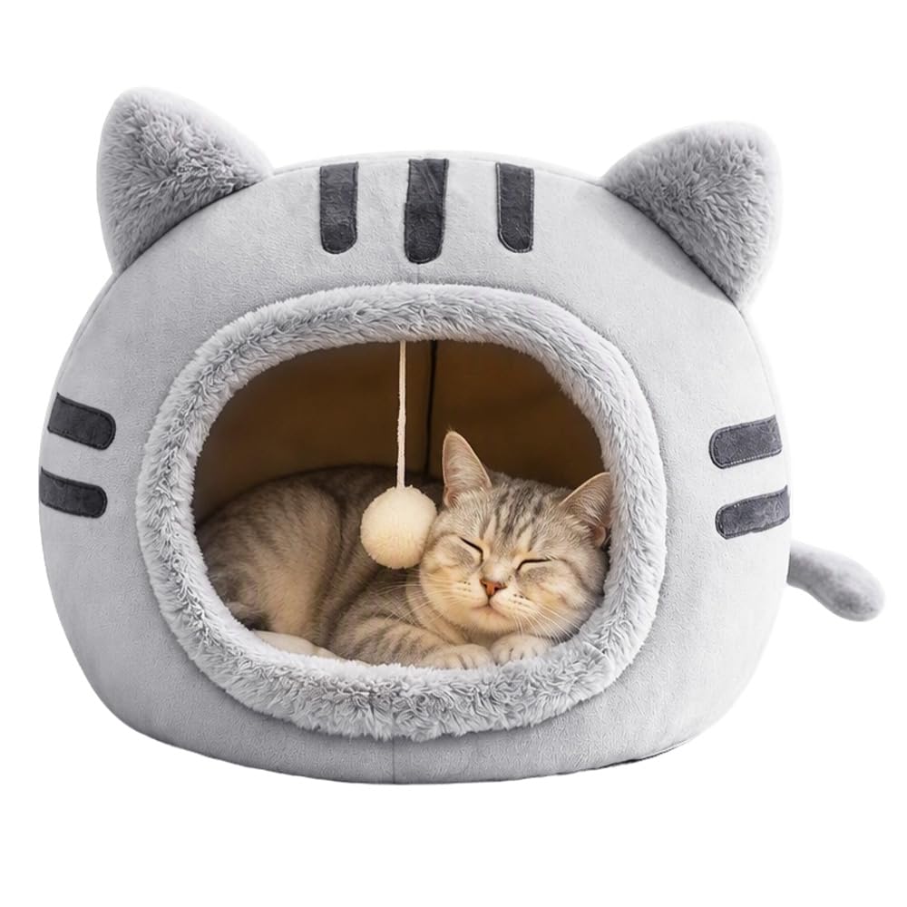 Katzenhöhle, Katzenbett, Katzenstreu Bett Warme, Katze Form 40x40x32cm
