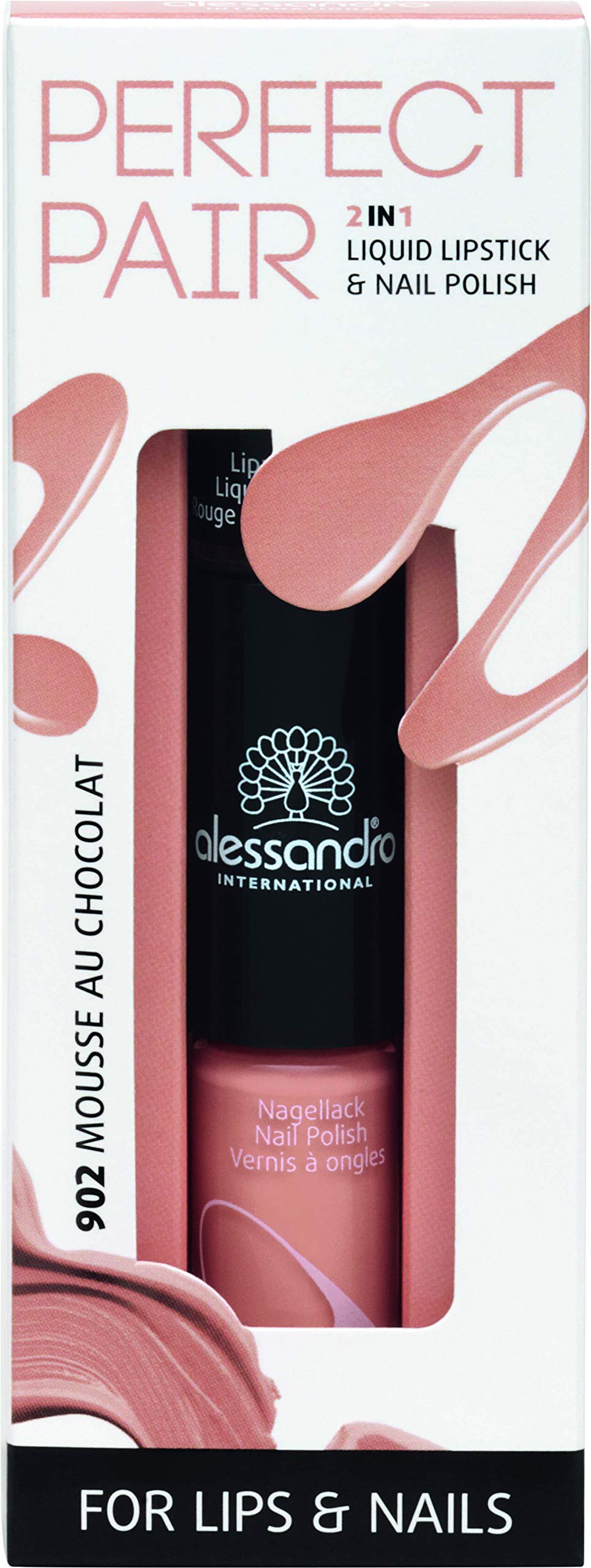 alessandro Perfect Pair 2in1 Lippenstift &amp; Nagellack Mousse au Chocolat, 10 ml
