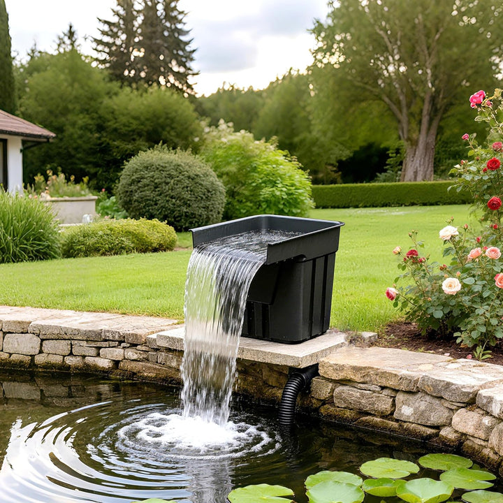 Biling Teich Wasserfall mit Teichfilter Komplettset, Pool Wasserfall mit 80W 4500L/H Teichpump, Wass