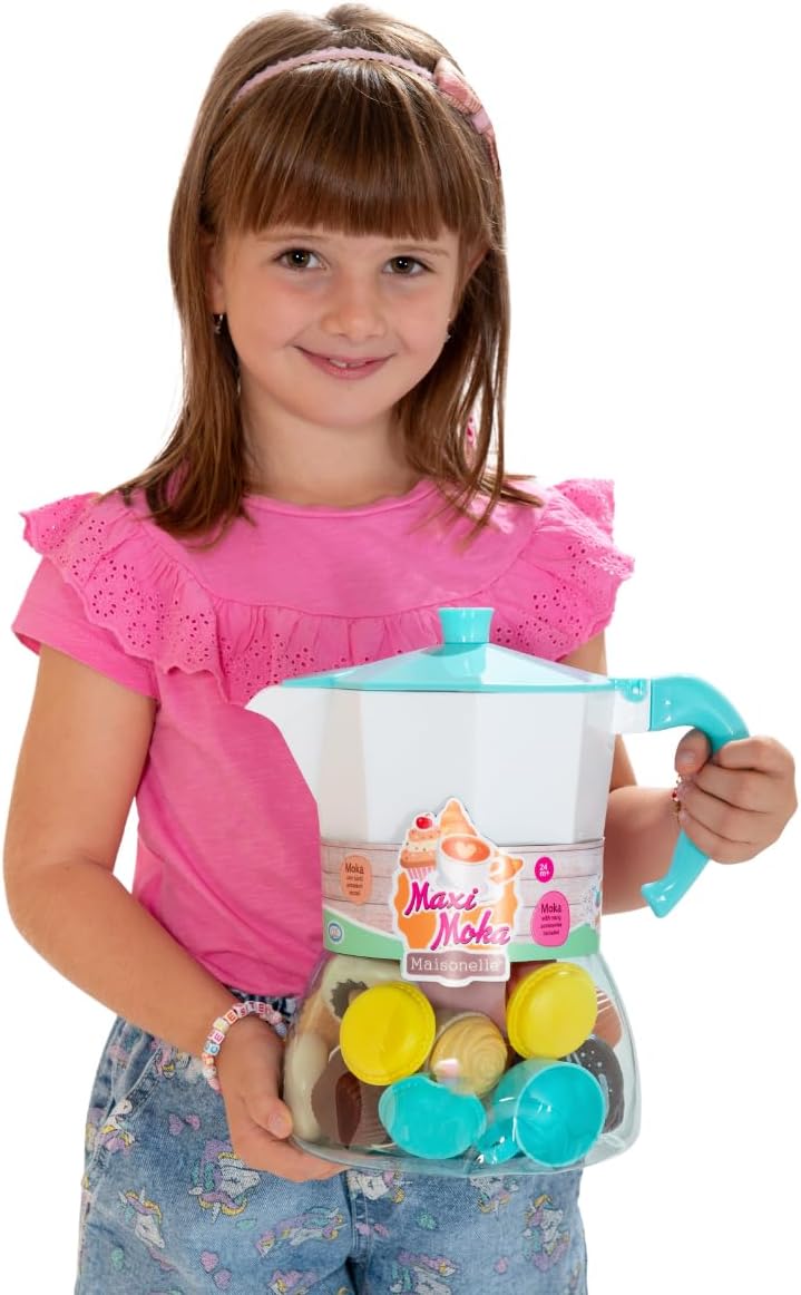 ODS - Maisonelle, Maxi Moka mit Zubehör für Kaffeepause, Produktmasse 27 x 15,4 cm. Spielzeug für Ki