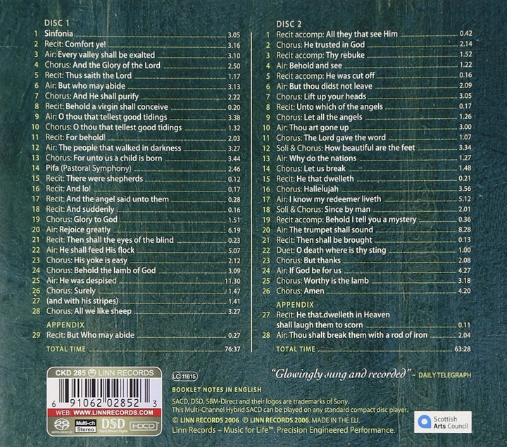 Der Messias (Dublin Vers.1742), Audio-CD