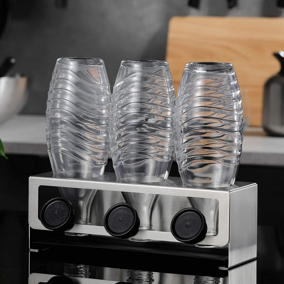YIGII Flaschenhalter für SodaStream - Premium Abtropfhalter aus Edelstahl Abtropfständer mit Abtropf
