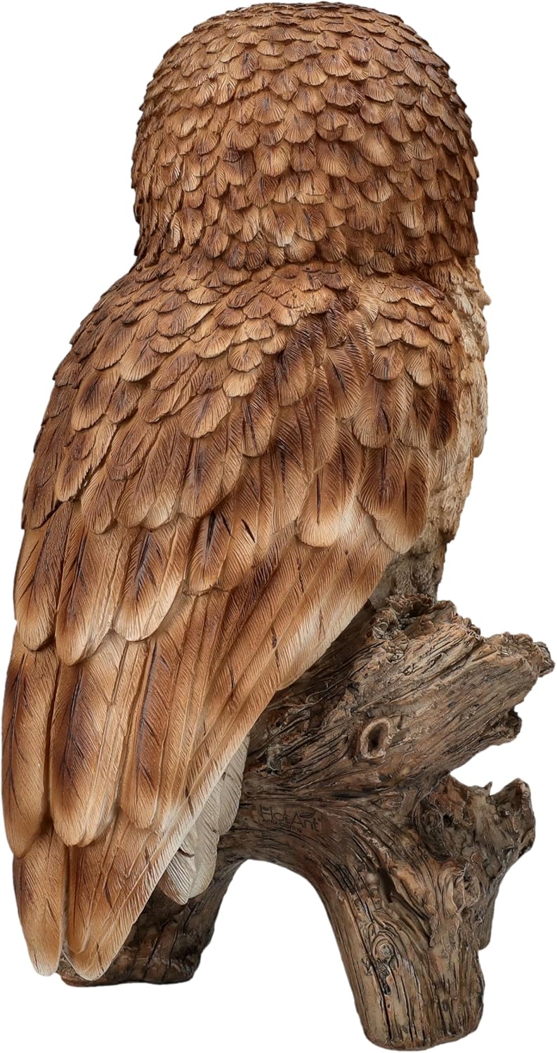 Figuren Shop GmbH Naturgetreue Eulen Gartenfigur: Grosser Waldkauz 31 cm - HotAnt, Wetterfeste Deko