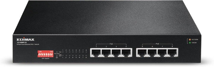 Edimax GS-1008P V2 - 8-Port Gigabit PoE+ Switch mit DIP-Schalter