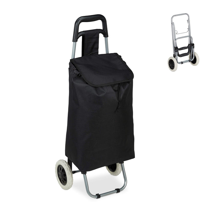 Relaxdays Einkaufstrolley, klappbar, 25 L Einkaufstasche mit Rollen, bis 10 kg belastbar, HBT: 91 x