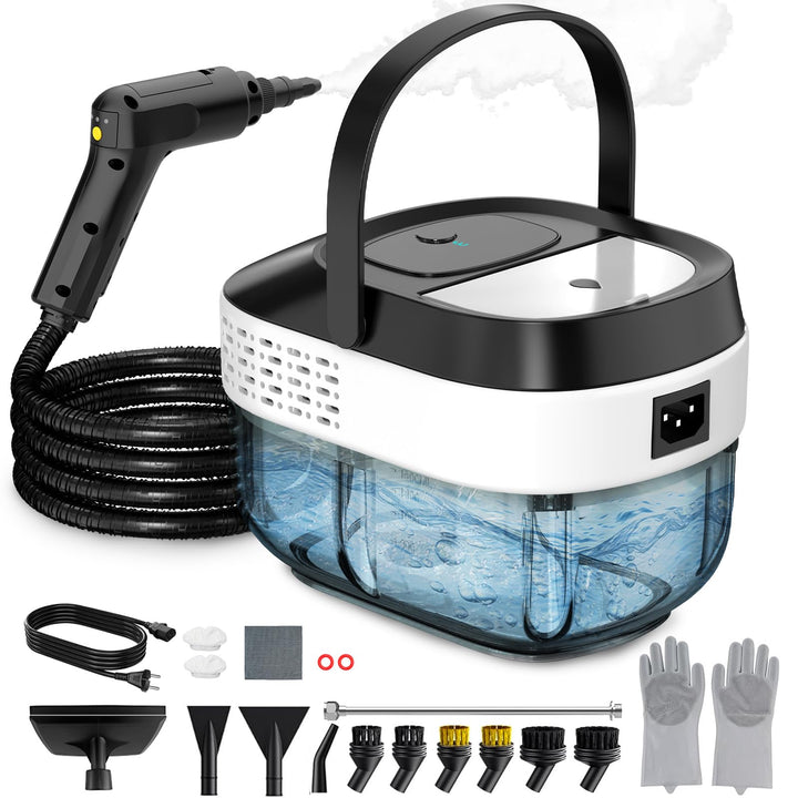 Mixoo Dampfreiniger Handgerät 1600 ml (Schwarz&amp;Weiss), Schwarz&amp;weiss