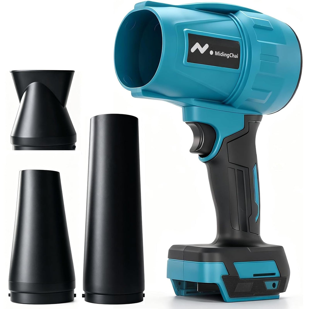 Akku Gebläse Kompatibel mit Makita 18V, Laubbläser Akku mit 3-Düsen, 32000 U/Min, 500g Luftdruck, Ha