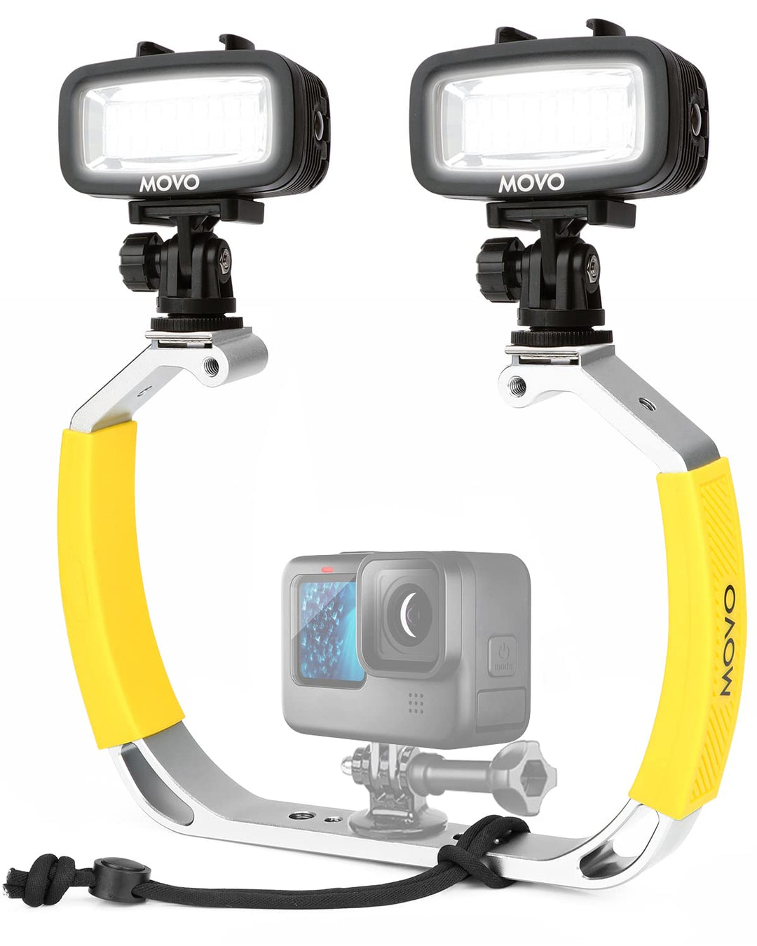 Movo DiveRig1 XL Taucher-Rig Bundle mit wasserdichten LED-Lichtern – kompatibel mit GoPro Hero, HERO