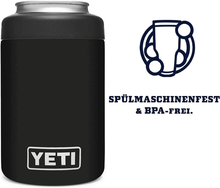 YETI Rambler Colster, Stainless Steel Can Insulator, Black, 12 oz (330 ml) Black 330 ml, Black 330 m