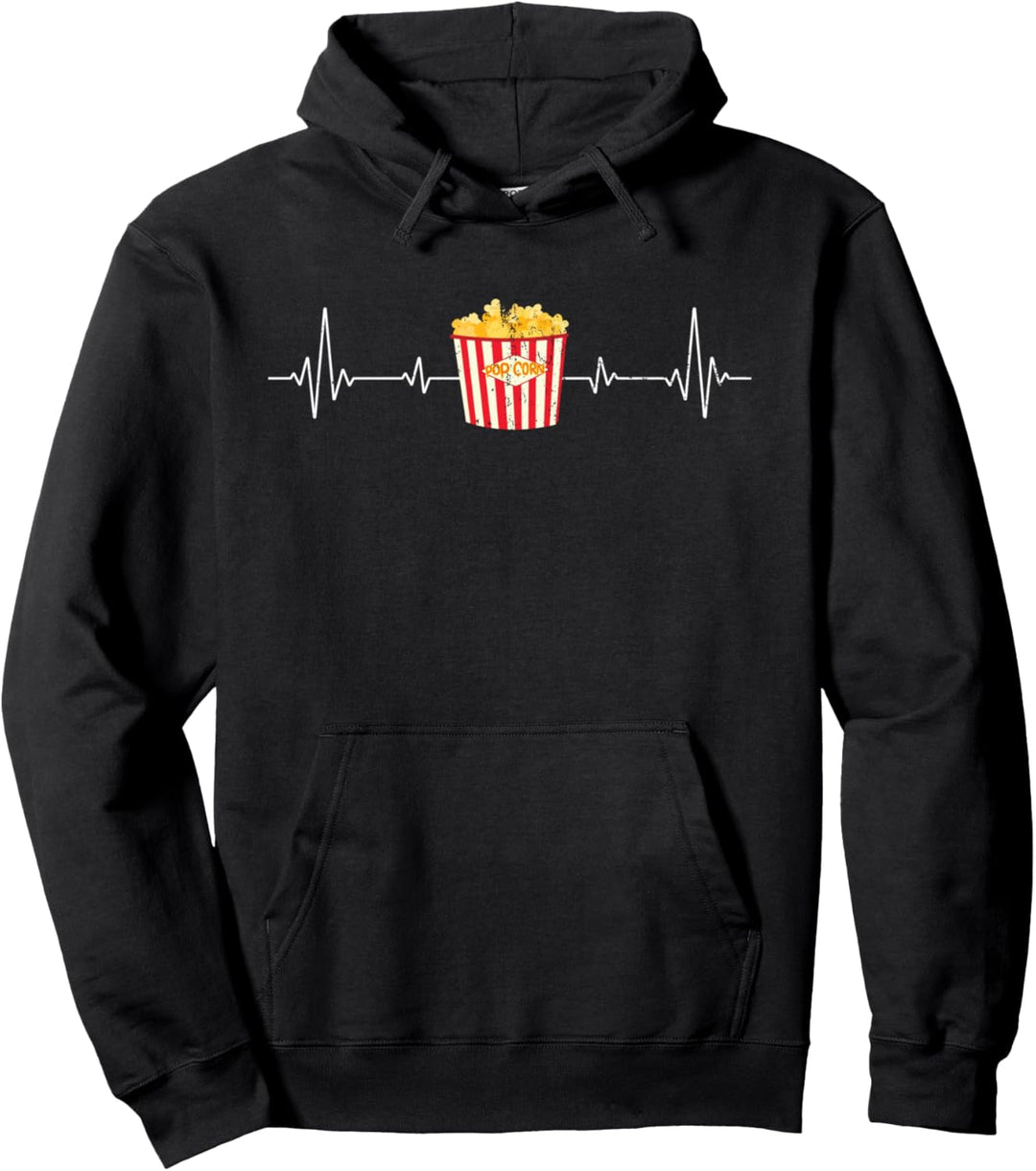 Filmabend Kino Geschenk Snack Herzschlag Popcorn Pullover Hoodie