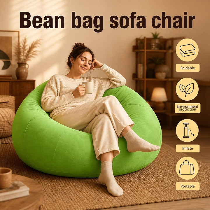 Aufblasbarer Sitzsack Outdoor, Aufblasbares Sofa &amp; Sessel, Camping Sofa Grün, Grün