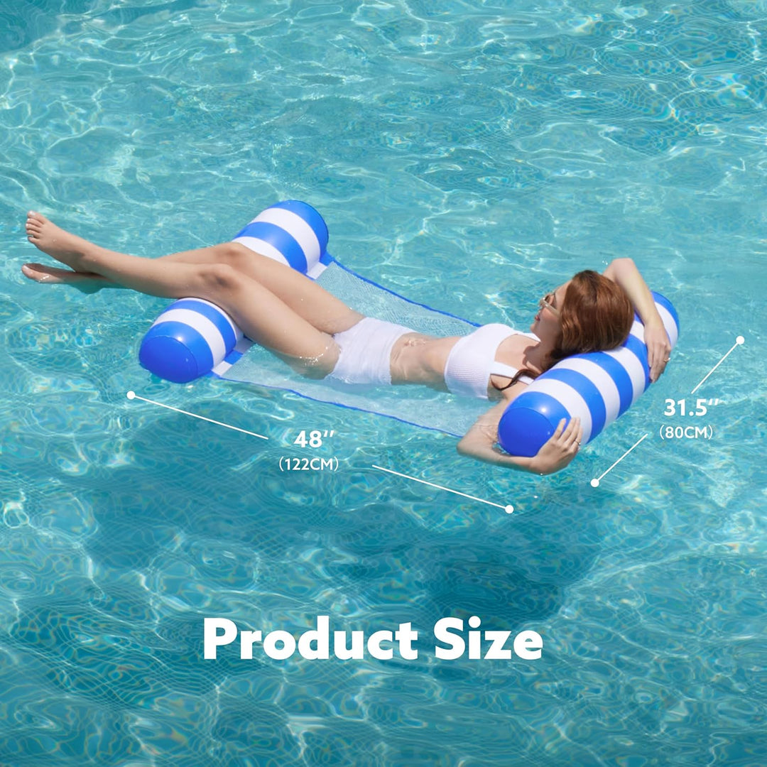 Sloosh 2 Packungen Hängematte Pool Floats Erwachsene, 4 in 1 Mehrzweck Aufblasbare Pool Floats PVC W