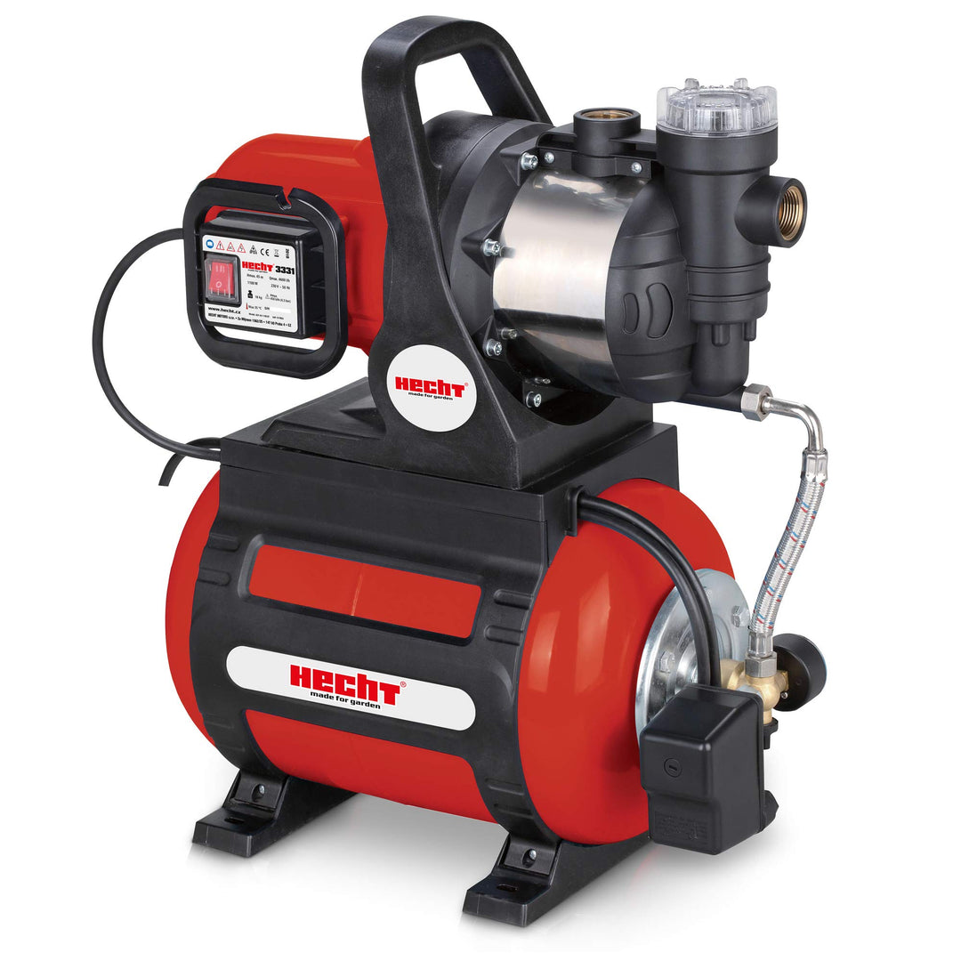 HECHT Hauswasserwerk (Brandneu) – 1100 Watt – Wasserpumpe – max. 8 m selbstansaugend – max. 4,5 bar