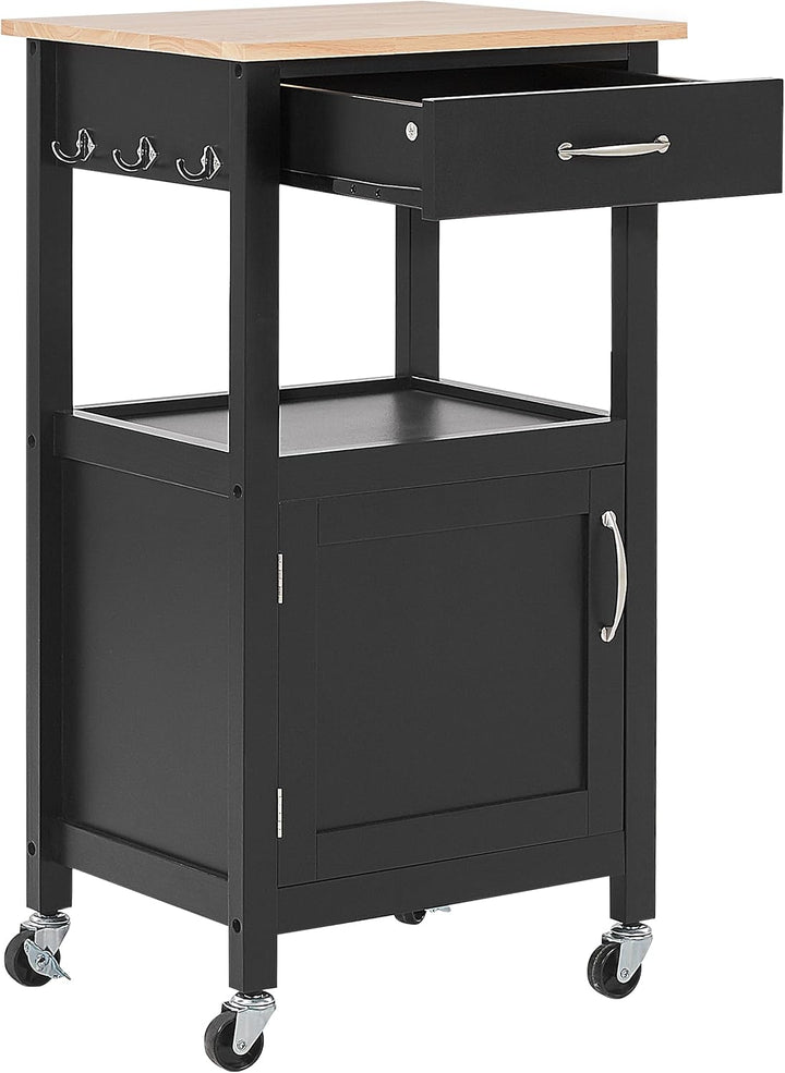 Beliani Allzweck Servierwagen Landhausstil schwarz Siena
