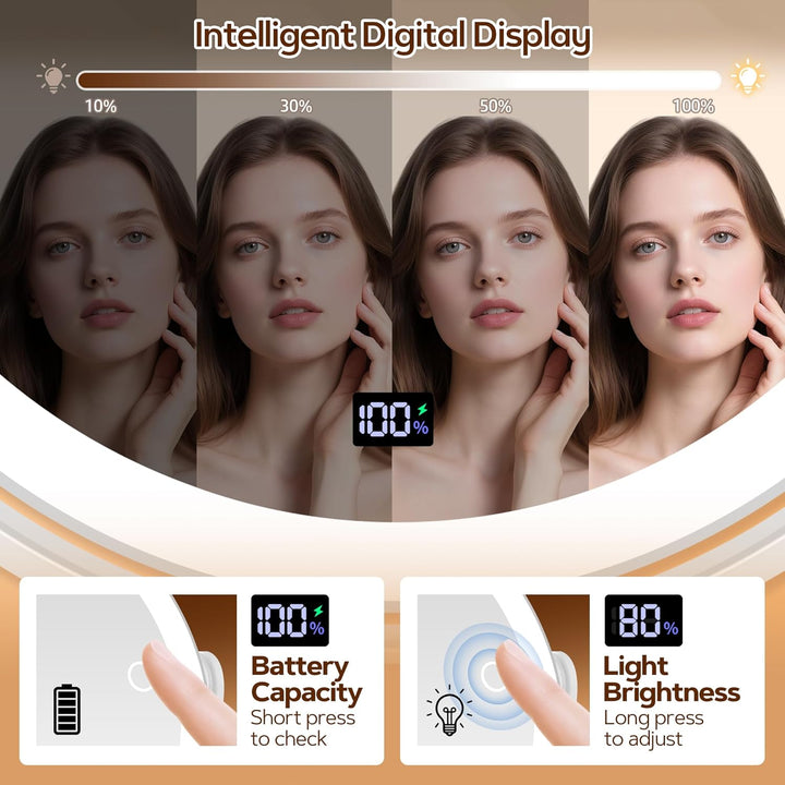B Beauty Planet 20cm 30 Fach Spiegel, Kosmetikspiegel mit Beleuchtung Vergrösserungsspiegel mit Lich