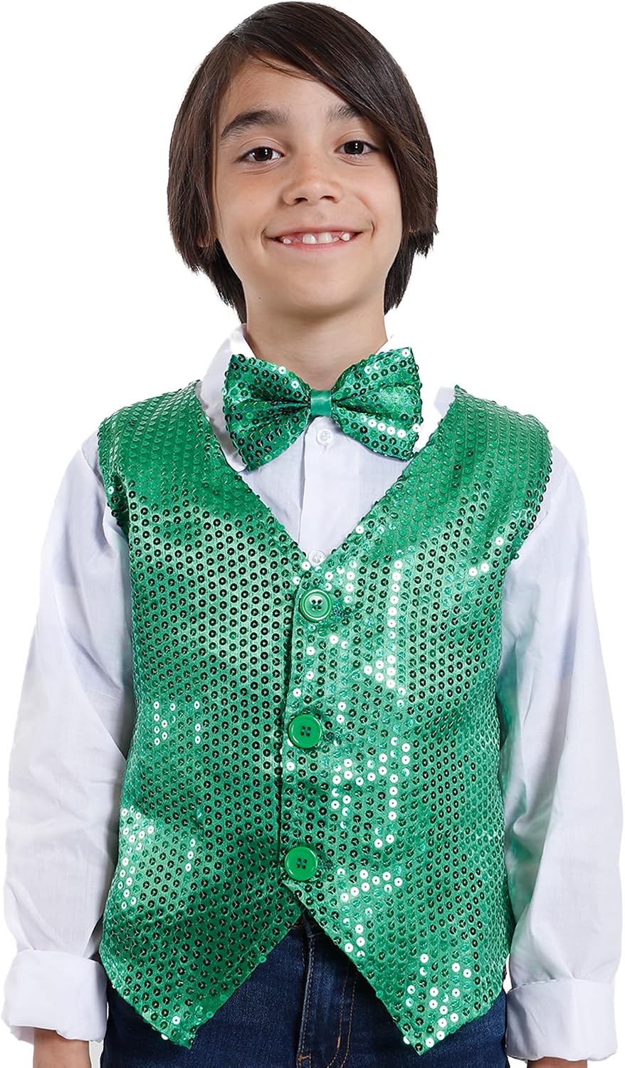 Carnavalife Paillettenweste für Jungen und Mädchen, Hip-Hop-Weste, Kostüm für Kinder, Party, Tanz, A