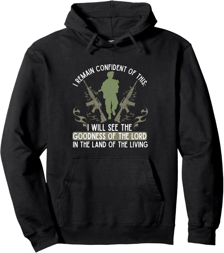 Psalm 27 Patriotische USA-Flagge Soldat Christliches Militär Pullover Hoodie