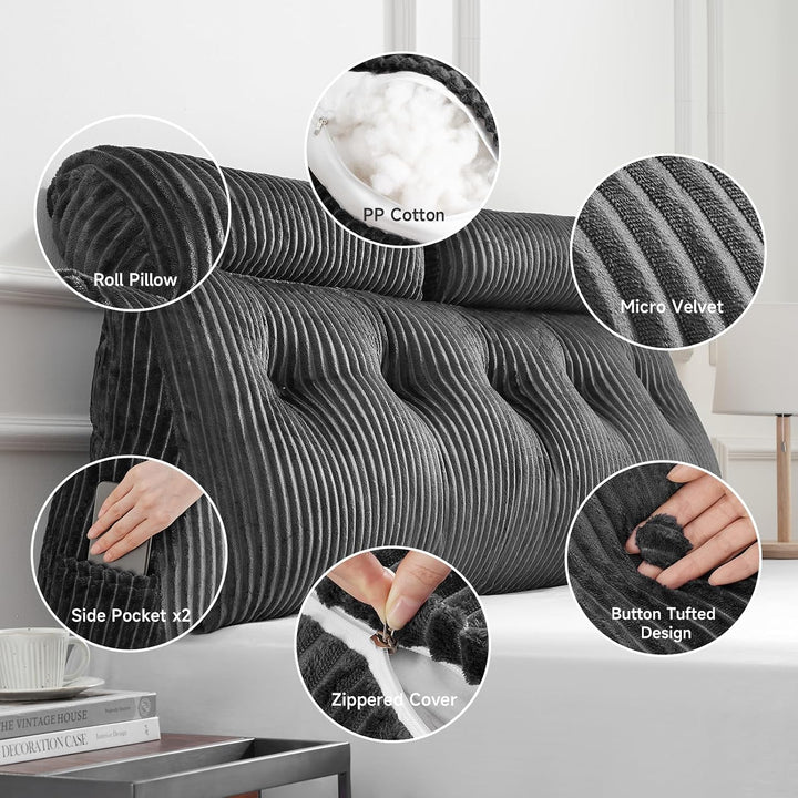 Z-hom Bücherkissen, Keilkissen, Lesekissen Für Bett Und Sofa, Cozy Rückenkissen, Praktisches Seitenf