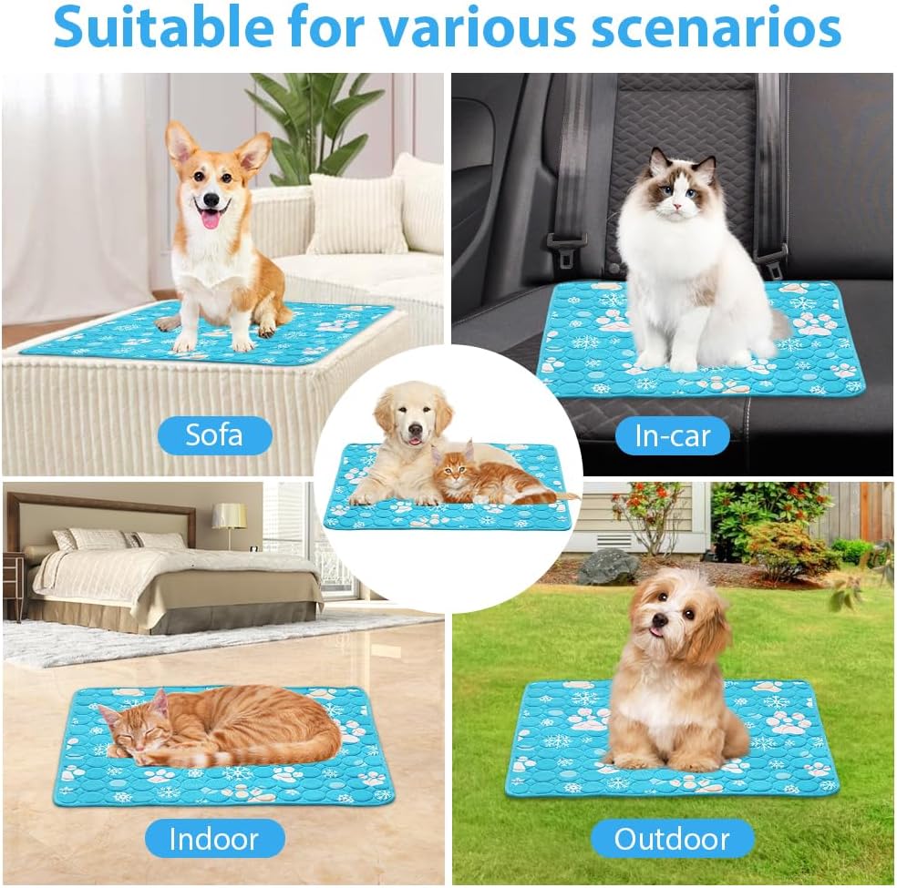 Yuragim Kühlmatte für Hunde, Selbstkühlend Hundematte 100 * 70cm Kühldecke für Hunde und Katzen für