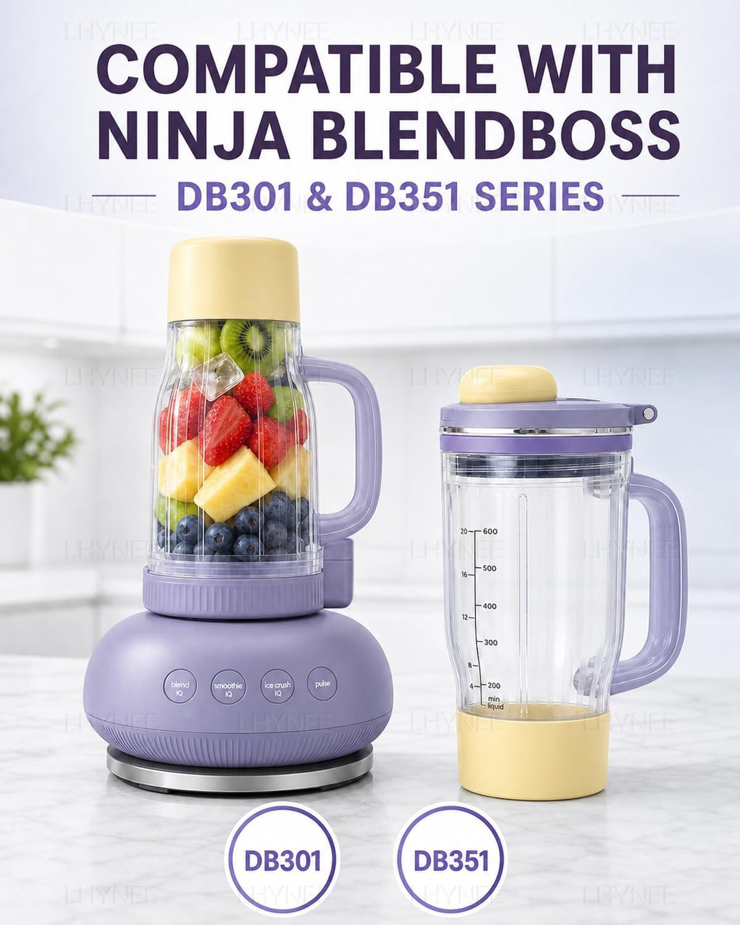 24 oz Ersatzbecher für Ninja BlendBOSS Mixer,Lila,Inkl.Zubehör, Lila