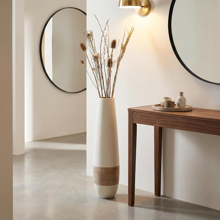GILDE Keramik Bodbehälter Olbia Dekorative Vasen, Mehrfarbig, einzigartig, 28746, Braun, Creme, Höhe