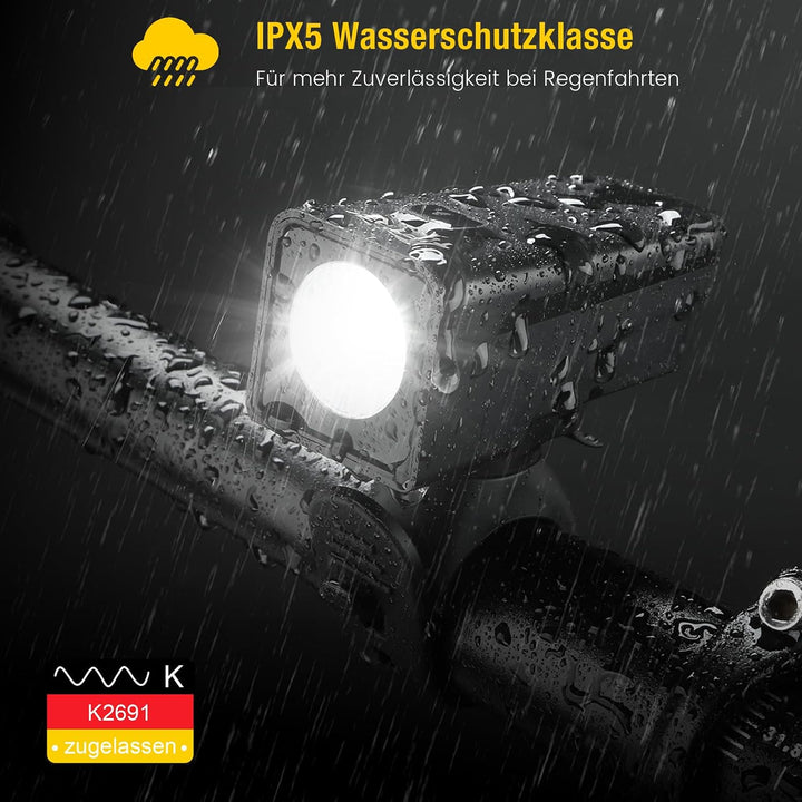 toptrek Led Fahrradlicht Vorne USB C Aufladbar mit 5-11h Akkulaufzeit