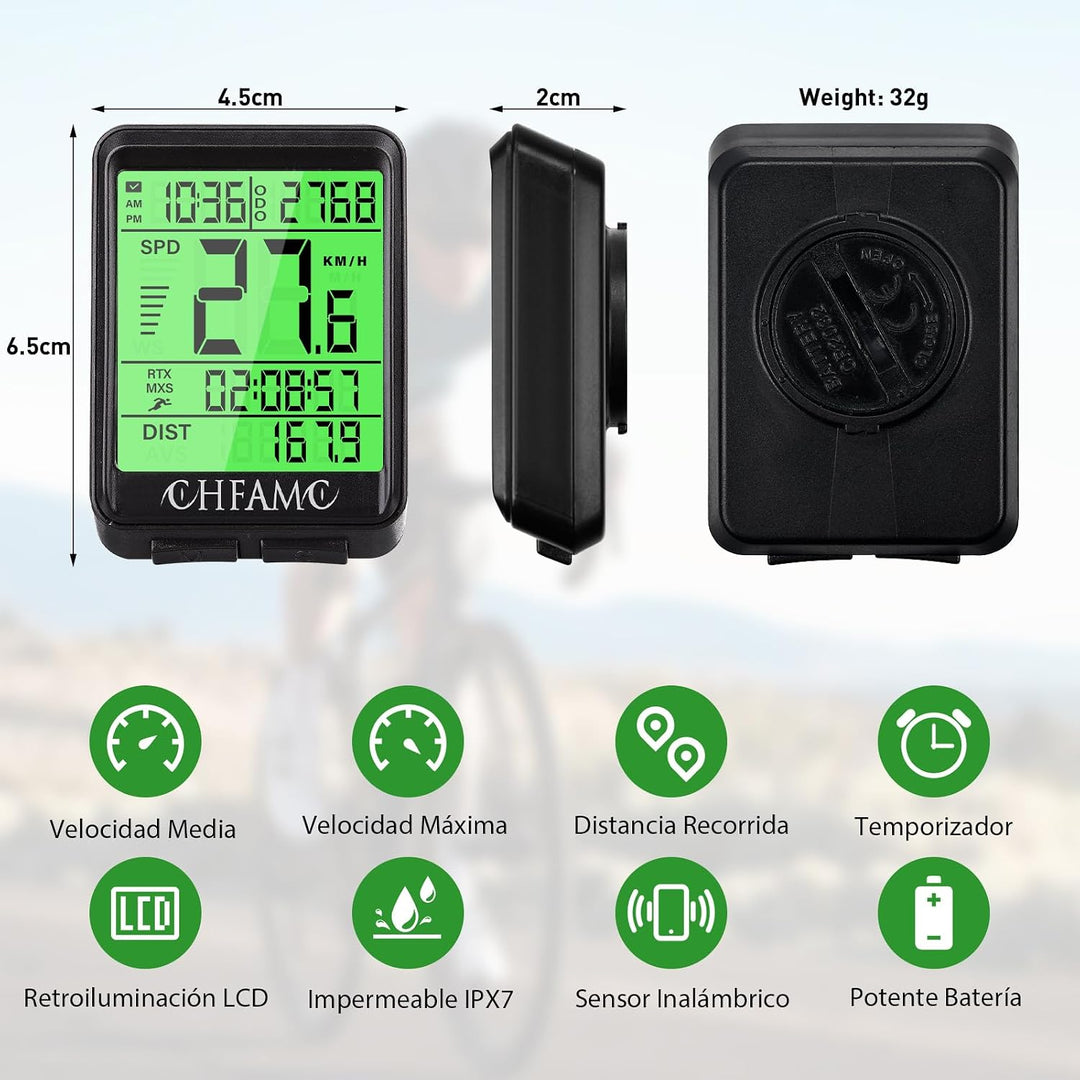 Fahrradcomputer Kabellos Fahrrad Tacho mit Geschwindigkeitsmesser