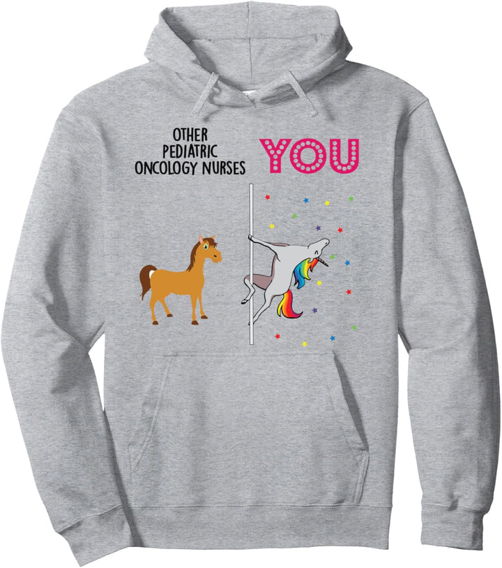 Pediatric Oncology Nurse Funny Unicorn Pullover Hoodie