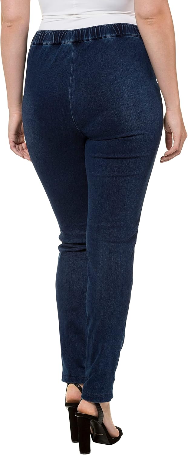 Ulla Popken Damen Jersey-Jeans Hosen, Dunkelblau