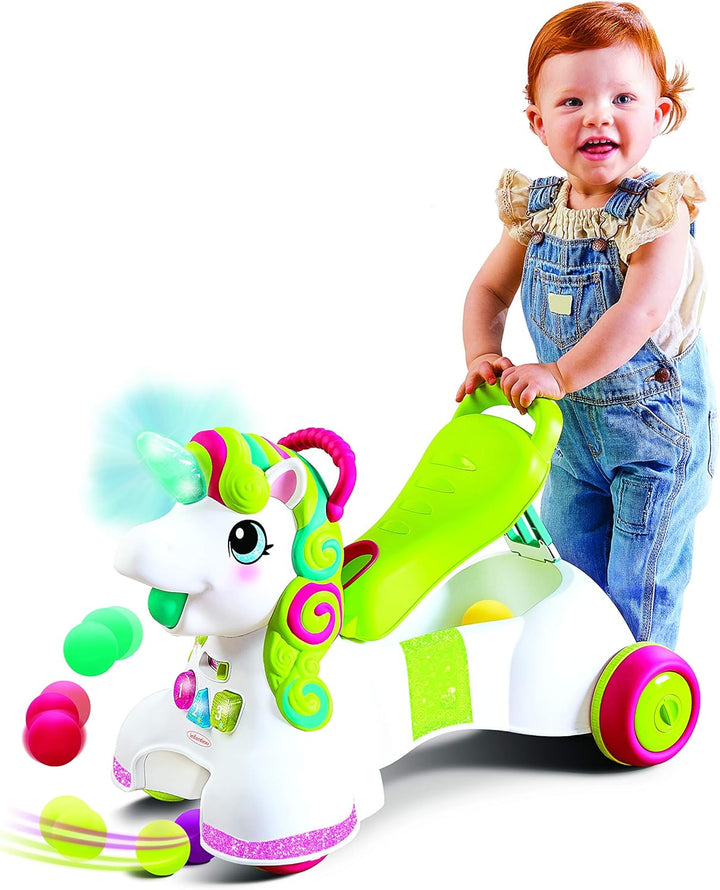 INFANTINO - Interactive Unicorn Carrier/Walker - with 5 Balls - 3 Sounds and Light Modes - Multicolo