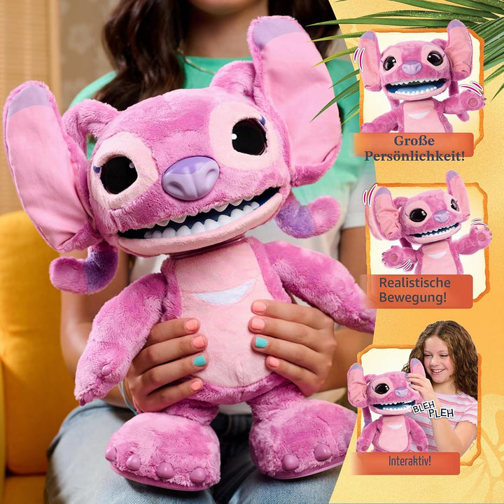 Just Play Disney Stitch Ultimate Angel – Funktionsplüschtier, 100+ Geräusche und Reaktionen, ab 3 Ja