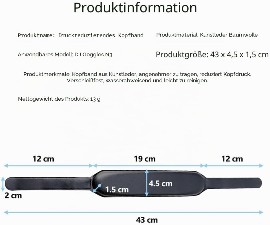 Kopfband-Gurt für DJI Goggles N3, einfach zu tragen Komfort Top Head Brace Belt Dekompression Kopfba