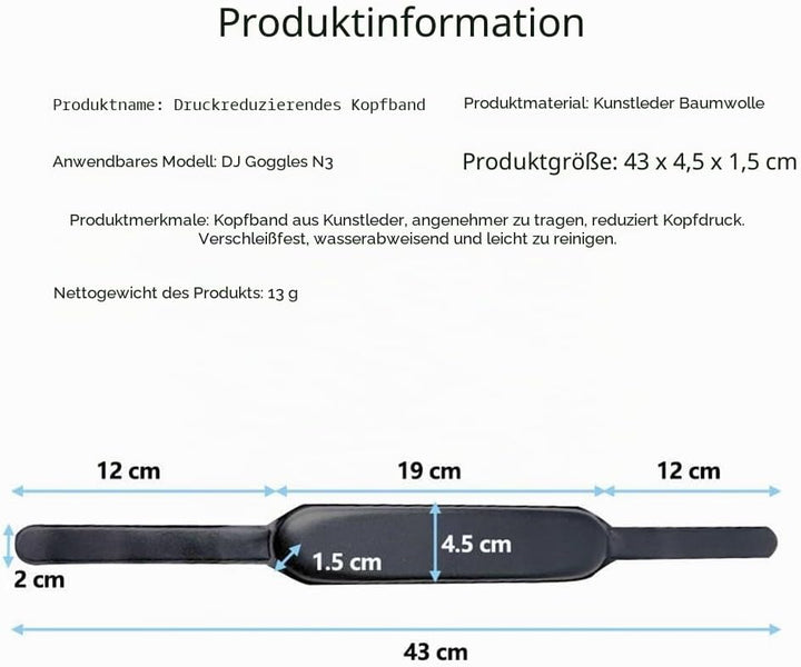 Kopfband-Gurt für DJI Goggles N3, einfach zu tragen Komfort Top Head Brace Belt Dekompression Kopfba
