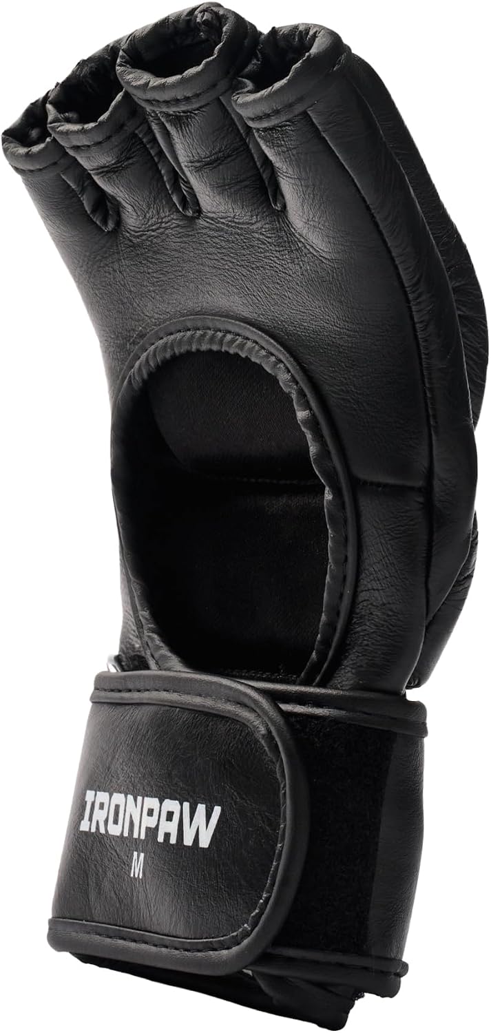 BENLEE Leder MMA Kampfhandschuhe IRONPAW Black/White M, Black/White M
