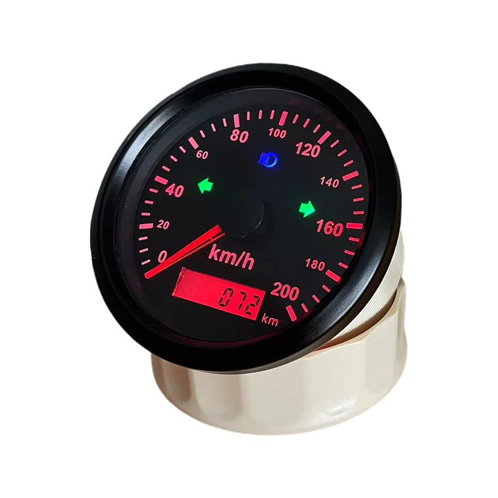 ELING GPS Tacho 200 km/h für Auto Motorrad ODO Kilometerstand 85 mm 12 V 24 V wasserdicht schwarz+sc